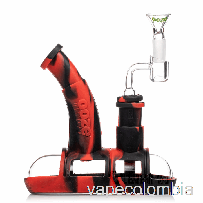 Kit Completo De Vapeo Ooze Steamboat Pipa De Agua De Silicona Lava (negro/rojo)